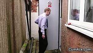 Nasty hottie gulps cum load on face