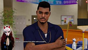 Steps Of Debauchery 10: Brunette In College Skirt With No Panties Under The Desk In Public Brothel