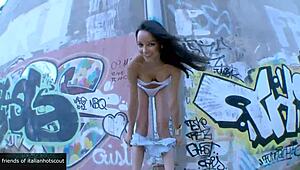 wow, this brunette girl gets slammed outdoor with wild fingering! gotta see it! 😜