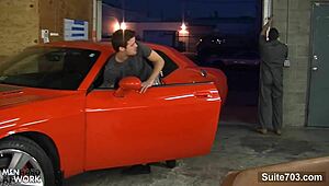 Sexy Gay Mechanic Gets Fucked With Big Cock In Garage
