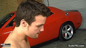 Sexy Gay Mechanic Gets Fucked With Big Cock In Garage