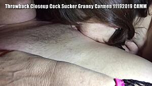 Throwback to granny Carmen sucking cock closeup in pov style. Man, she knew her way around!