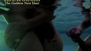 Cleo and Annie Knight gag on cocks while sucking in bikinis underwater for cumshots