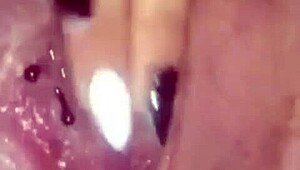 hot wife masturbates with dildo and fingers