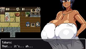 Tanned Girl Natsuki's Clothes Ripped During Striptease in Hentai Game Episode 6