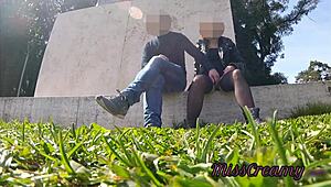 yo, check this slutty teacher squirting hard in public park