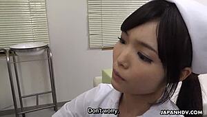 japanese nurse shino aoi blows dick in office, uncensored madness