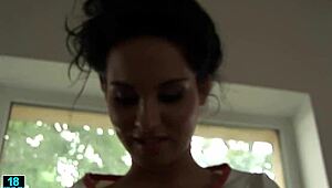 Blonde Nurse and Brunette Patient in Hospital Backstage Tit Play