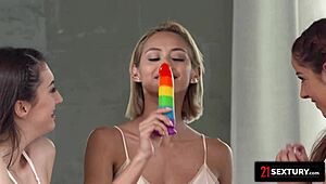 Hey, join Veronica Leal's naughty lesbian sleepover for pussy eating fun!