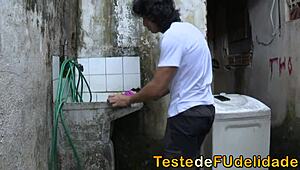 sobrinho nails hot tia in favela with wild moves. their japanese brunette vibe heats up fast.