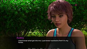 Watch as audrey gives john a handjob while they watch the couple