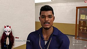 Steps Of Debauchery 10: Brunette In College Skirt With No Panties Under The Desk In Public Brothel