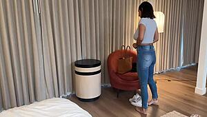 Big titty coworker Hailey Rose begs for raw action on business trip hookup.