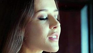 Natural beauty Sybil teases her husband with skilled fingers.