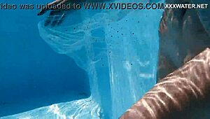 Hot chick lana swims nude underwater in the pool for your pleasure.