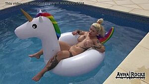 Aviva Rocks Masturbates on a Unicorn! So Sexy 😘