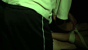 sofi hard evening bondage with white cotton ropes part 1