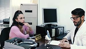 Perverted gynecologist slides his big cock into my wet pussy for therapy.