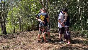 Wow, Suruba with Football Friends in the Woods!