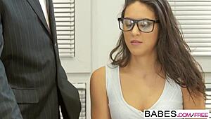 Carolina Abril learns ropes with huge boobs.