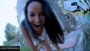 wow, this brunette girl gets slammed outdoor with wild fingering! gotta see it! 😜