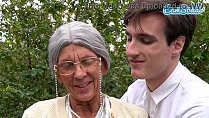 horny grandma squirts hard after wild public sex with a helpful stranger!