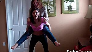 I will trample your back with my pointy high heels while you feel the rough bdsm