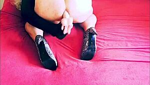 Amateur Trans Veronica Plays with Dildo Alone at Home.