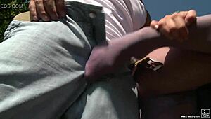 Ally Gives Footjob To Gardener's Big Cock 😏