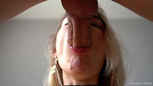 Sloppy Blowjob with Deep Mouth Fucking, Ball Licking, and Pulsating Cum Swallow Close-Up!