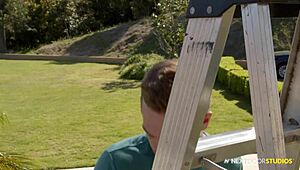 Donte thick fucks hot ginger bareback on rooftop