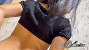 dad sends him to the bedroom to check on his cute brunette step-sister, who is engaged in fetish interracial activities