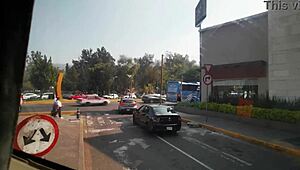 colegiala flashes panties on the bus, giggling at sneaky stares. just another day messing around.