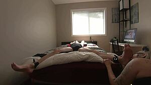 Blonde Gwen Teases Bound Milf With Barefoot Feet And Tattoos