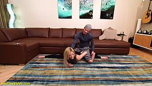 Rough Big Cock Stretching Flexi Blonde Katie Kush in Intense Spandex Deepthroat Action.