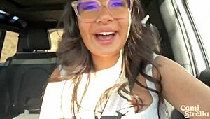 latina cami strella gets fucked hard and squirts in public outdoor car sex, waterproof seats save the day.