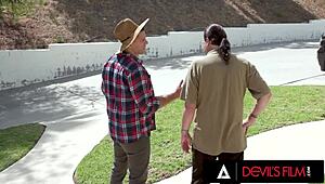 My 18yo stepbae Penelope Kay gags on deepthroat in public! 😱