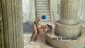 i'm a latina in honey select 2 sucking a stranger's cock at the bar then taking him home to fuck