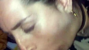 Latina amateur performs deepthroat on black cock