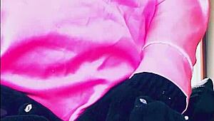 Amateur Trans Veronica Plays with Dildo Alone at Home.