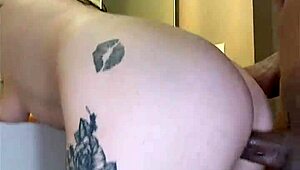 Tatted White Girl Takes Rough Black Cock in Intense Interracial Bareback