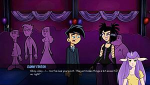 Danny Phantom redux has goth cheerleader giving handjob in Amity Park, so kinky and fun