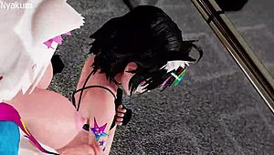 Futa Teases With Big Tits In Lewd Gym Workout