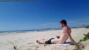 Hidden beach jerk off in public view
