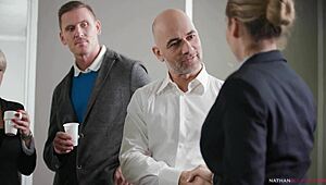 Big-Boobed Secretary Valentina Ricci's Ass Wrecked by Christian Clay in Office Bathroom