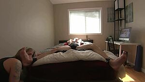 Blonde Gwen Teases Bound Milf With Barefoot Feet And Tattoos