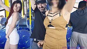 Safada gets groped in public inside crowded bus