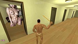 Giant Futanari And Bigtits Milf Aunty In Bizarre Hotel Room Adult Fun Game