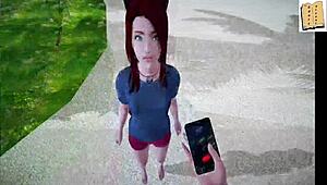 My New Family 19: Blonde Teen With Small Tits In Cartoon Style.