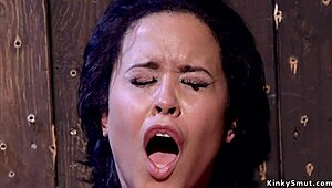 Tanned Slut Endures Hard Flogging And Deepthroat In Rough Bondage With Pain.